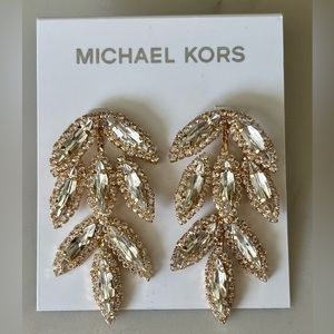 NWT Michael Kors Earrings, Diamond, gold, bridal, formal